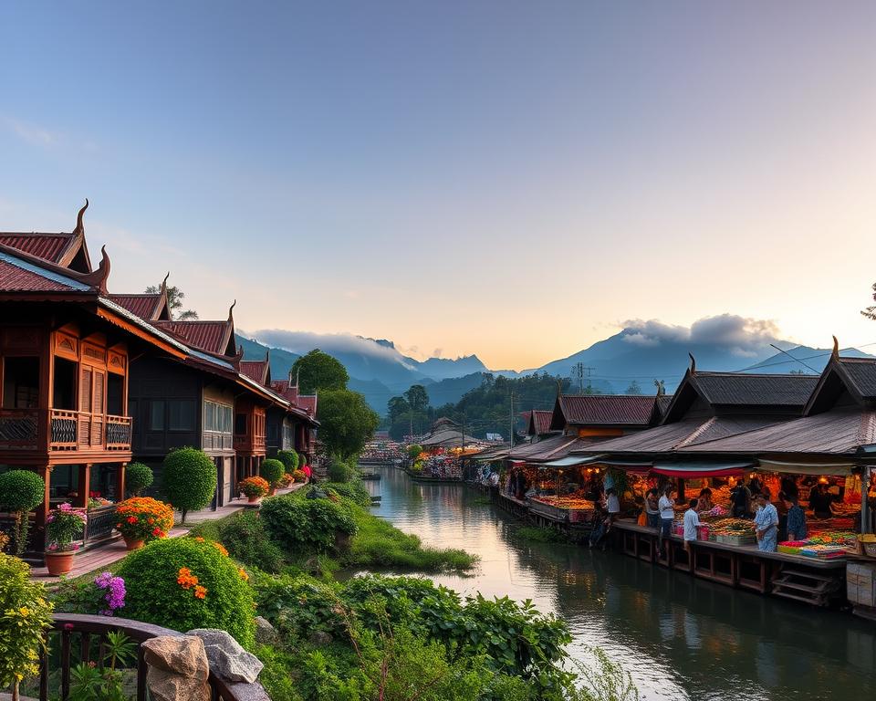 Mae Hong Son Stadtansicht Mae Hong Son Stadtansicht